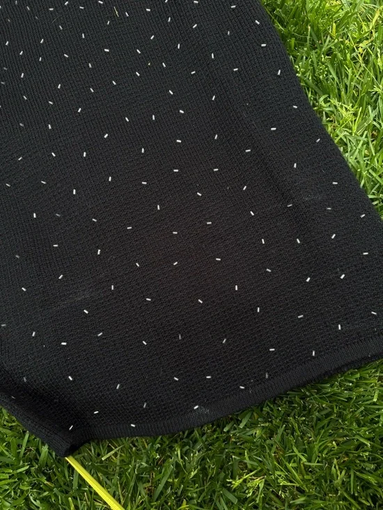 Papell Boutique Black Hand Crocheted Midi Dress with Silver Bead Accents - Picture 6 of 8